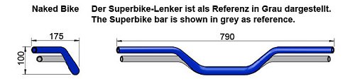 Lenker LSL Naked Bike X02, silber