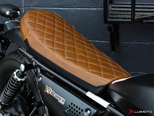 Luimoto Seat cover `Vintage` brown - Moto Guzzi V9 Bobber