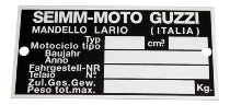 Moto Guzzi Placa identificadora SEIMM