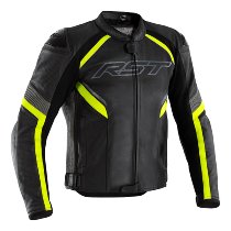 RST Sabre CE Leather Jacket - Black/Grey/Flo Yellow Size M