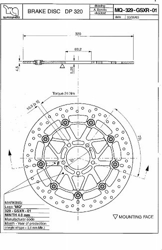 Suzuki Bremssch. 320mm TL 1000S´97-, GSX R 750´00-´03