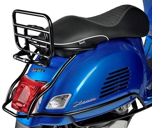 Vespa Heckträger, Leder - schwarz, für den asiatischen Markt