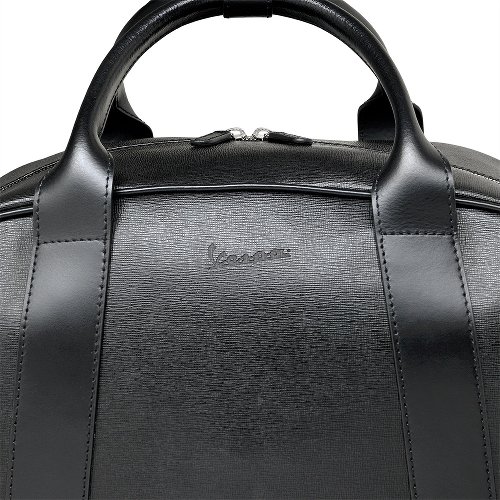 Vespa rear bag, leather - black