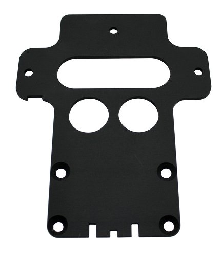 Battery base plate aluminium, 5mm with cut, black