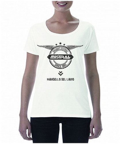 Camiseta Mistral 25 años, señora, blanca, talla: L