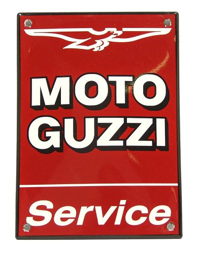 Moto Guzzi Targa in metallo ´Service´ 10x14cm rosso,