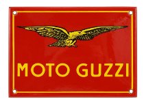 Moto Guzzi Cartel de chapa logo antiguo, 10x14 rojo,