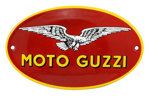 Moto Guzzi Poster ´stemma nuovo´ ovale rosso, smaltato