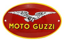 Moto Guzzi Wandschild ´Logo neu´ oval 10x16,5 cm, rot,