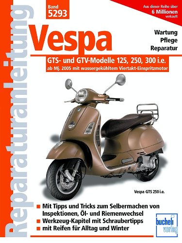 Book MBV repair manual Vespa GTS 125, 250, 300