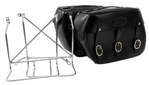 Moto Guzzi Koffersatz Leder mit Halter - Nevada NML