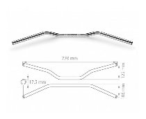 Spiegler Lenker Superbike Stahl, 122mm, verchromt, Typ 0084