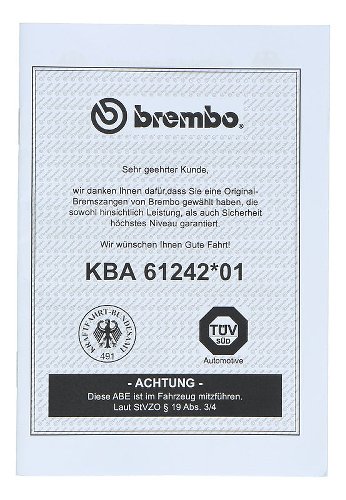 Gutachten - ABE Brembo HPK M4 Kit - KBA61242