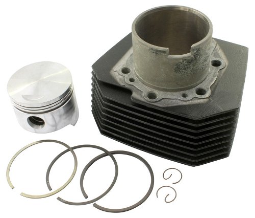 Moto Guzzi Cylinder with piston complete, black, right side