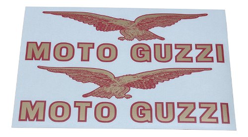 Moto Guzzi Autocollant pour réservoir aigle, rouge/or, -