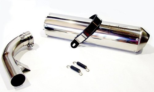 Agostini Silencer, polished, oval, with homologation - Moto