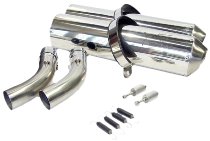 Agostini Silencer kit, polished, oval, with homologation -