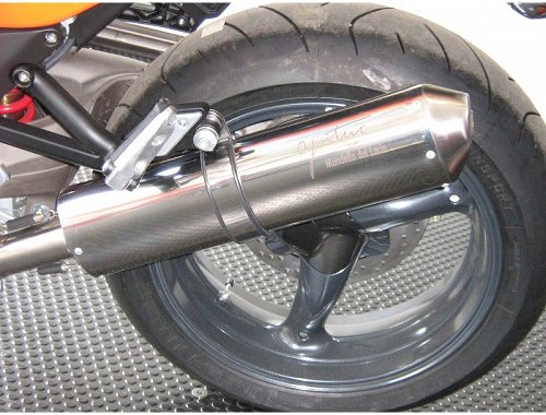 Agostini Silencer, polished, oval, with homologation - Moto