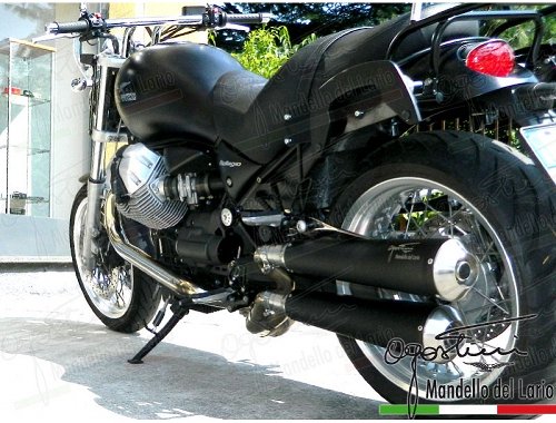 Agostini Auspuff-Satz, VA, schwarz, mit EG-ABE - Moto Guzzi