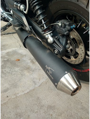 Agostini Silencer kit, black, without homologation - Moto