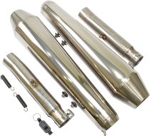 Agostini Silencer kit, polished, with homologation - Moto