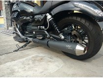 Agostini Silencer kit, black, with homologation - Moto Guzzi