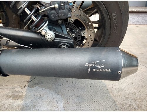 Agostini Silencer kit, black, with homologation - Moto Guzzi