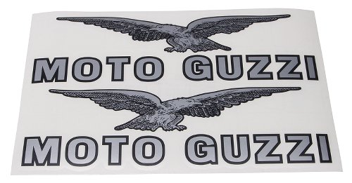 Moto Guzzi jeu d´autocollants (bac à essence) gris/argent -