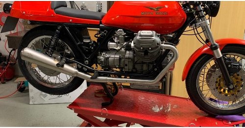 Agostini Auspuff-Satz, VA, poliert, ohne EG-ABE - Moto Guzzi