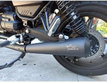 Agostini exhaust kit, black, short, polished end caps,