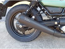 Agostini exhaust kit, black, high, short, polished end caps,