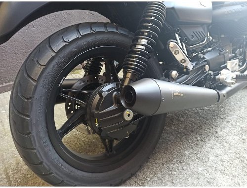 Agostini exhaust kit, VA, black, polished end caps, without