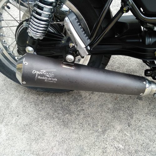 Agostini Silencer kit, black, short, Euro4 - Moto Guzzi V7