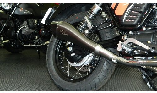 Agostini Silencer kit, black, high, with homologation - Moto