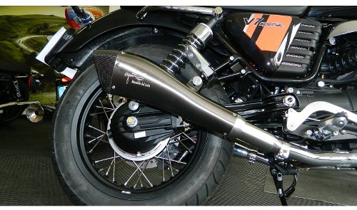 Agostini Silencer kit, black, high, with homologation - Moto