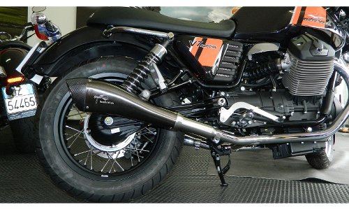 Agostini Silencer kit, black, low, with homologation - Moto