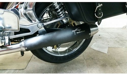 Agostini Silencer kit, black, with homologation - Moto Guzzi