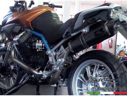 Agostini Auspuff, X-Black, Carbon, mit EG-ABE - Moto Guzzi