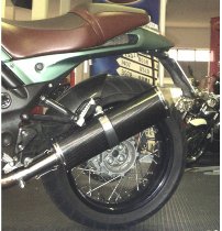 Agostini Silencer, carbon, polished, oval, with homologation