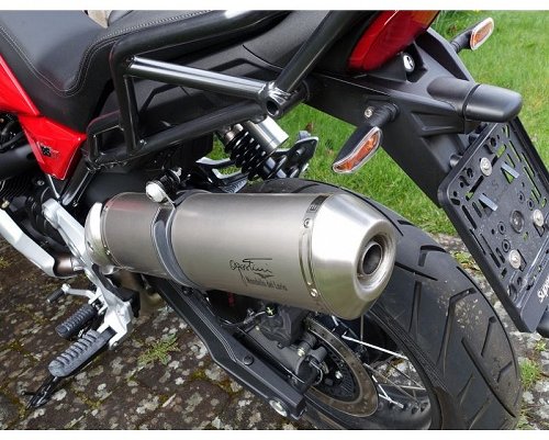 Agostini Silencer, titanium, oval, Euro4 - Moto Guzzi V85 TT