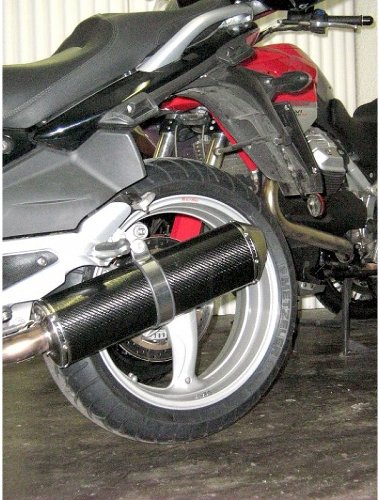 Agostini Silencer, carbon, polished, oval, with homologation