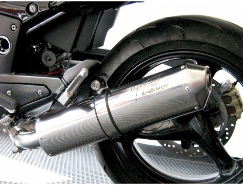 Agostini Silencer, oval, polished, with homologation - Moto