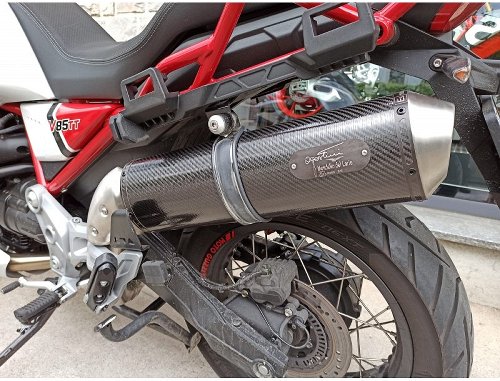 Agostini Silencer, carbon, oval, Euro4 - Moto Guzzi V85 TT