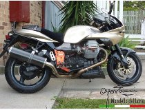 Agostini Auspuff-Satz, Carbon, oval, mit EG-ABE - Moto Guzzi