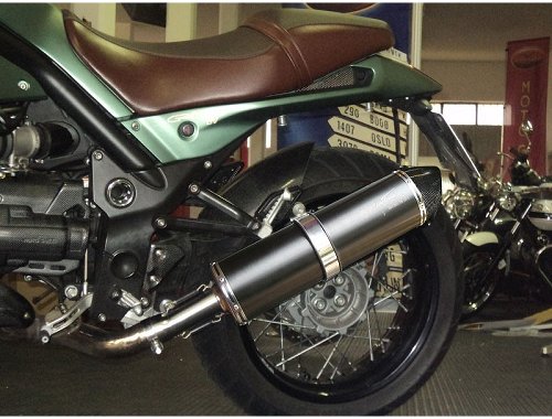 Agostini Silencer, carbon, black, oval, with homologation -