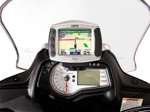SW Motech GPS holder in the cockpit, black - Suzuki DL 650