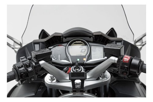 SW Motech GPS mount on handlebar, black - Yamaha FJR 1300