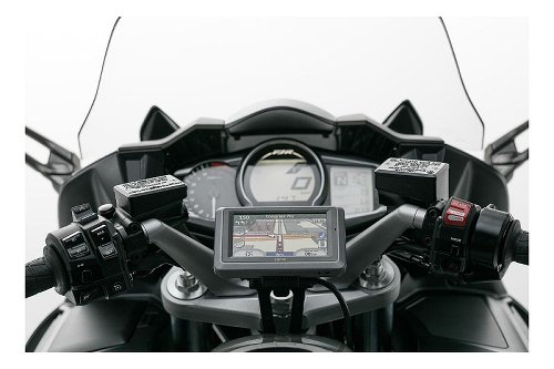 SW Motech GPS mount on handlebar, black - Yamaha FJR 1300