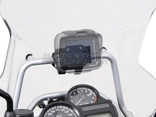 SW Motech GPS mount on tube, Ø 17 mm, glossy black