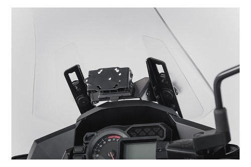 SW Motech GPS holder in the cockpit, black - Kawasaki Versys